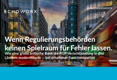 Wenn Regulierungsbehörden keinen Spielraum für Fehler lassen. Wie eine große britische Bank die PGP-Verschlüsselung in drei Ländern modernisierte — bei erhaltener Funktionsparität